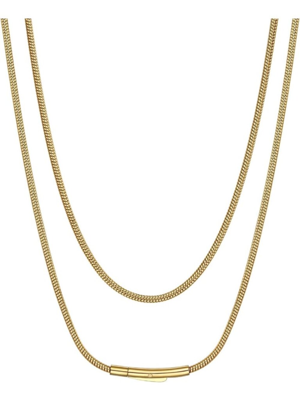 Elegant Stainless Steel Snake Chain Necklace for Women - Thin & Stylish